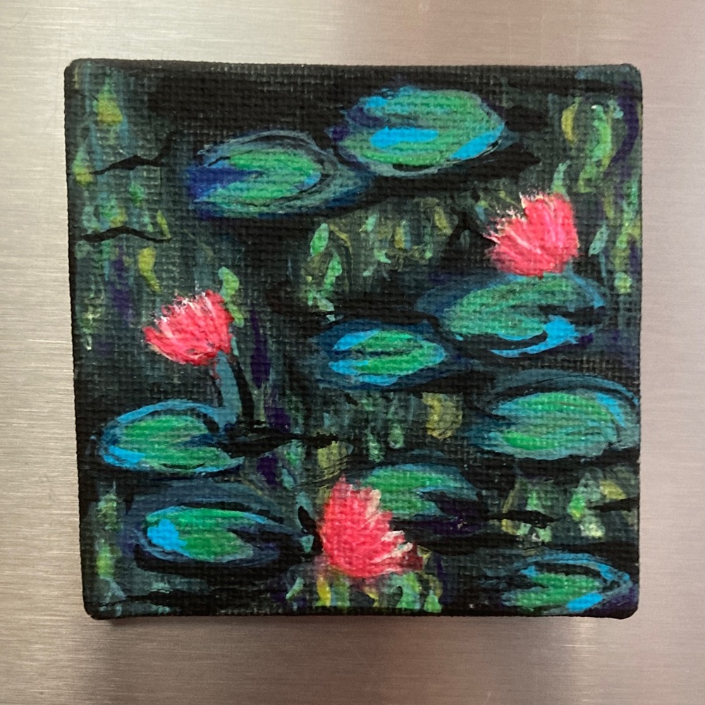 Lily Pads Under Weeping Willow Magnetic Mini Portrait